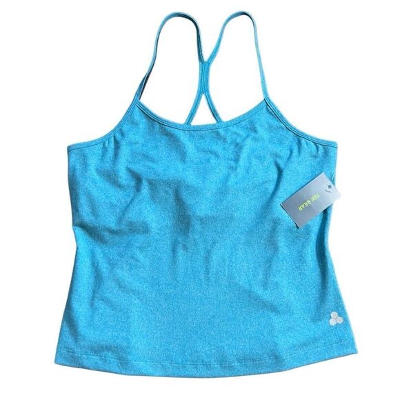 Tek Gear workout gear tank top shelf bra teal size medium - Picture 1 of 7